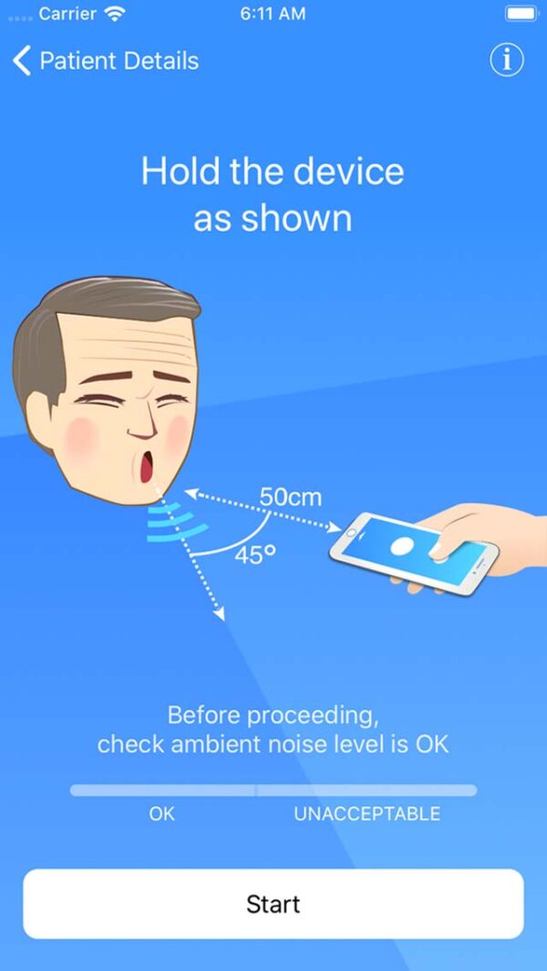 Respiratory Diagnosis Smartphone App Screenshot ResApp